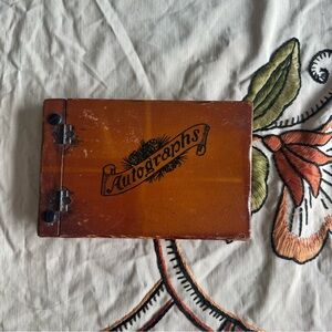 Vintage Wooden Autograph Book